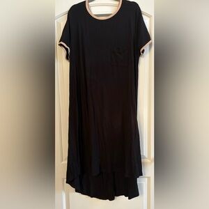 LuLaRoe Black Dress with Pink Trim